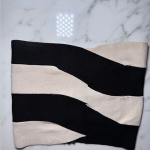 Black and Cream Striped Knit Skirt